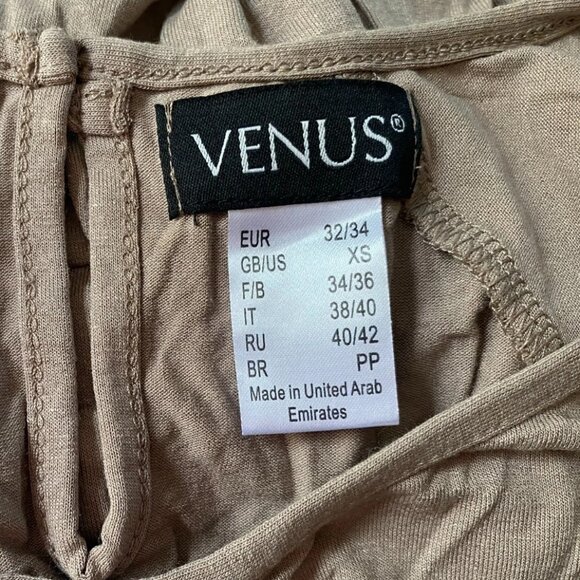 VENUS Nude beige Y2K Drawstring belted Waist tapered JUMPSUIT Romper *X-SMALL* - Picture 6 of 6